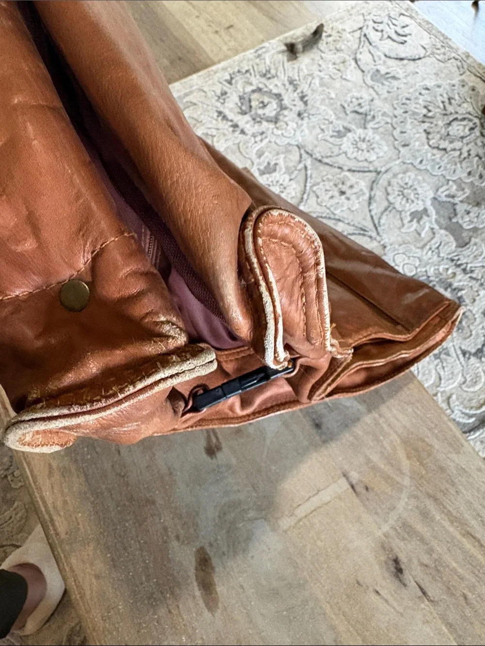 Leather Garment Bag - Brown Travel Organizer